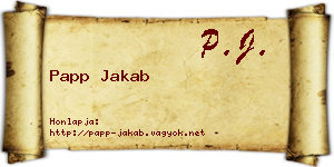 Papp Jakab névjegykártya