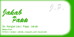 jakab papp business card